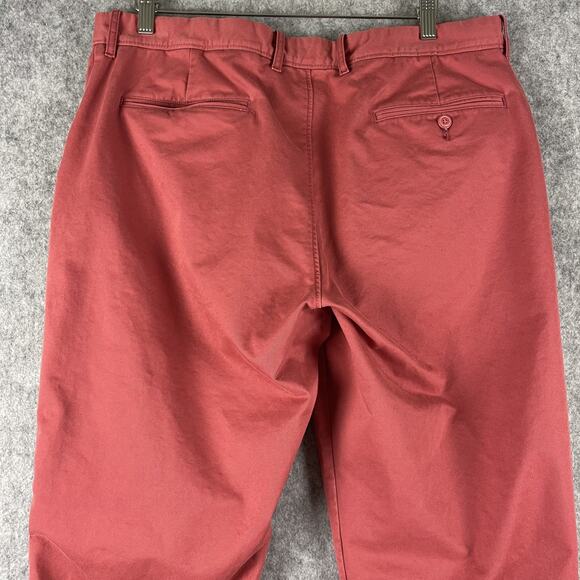 J Crew Pant Mens 36x34 Pink 1040 Athletic Fit Broken In Chino Flat Front Cotton - Picture 8 of 15
